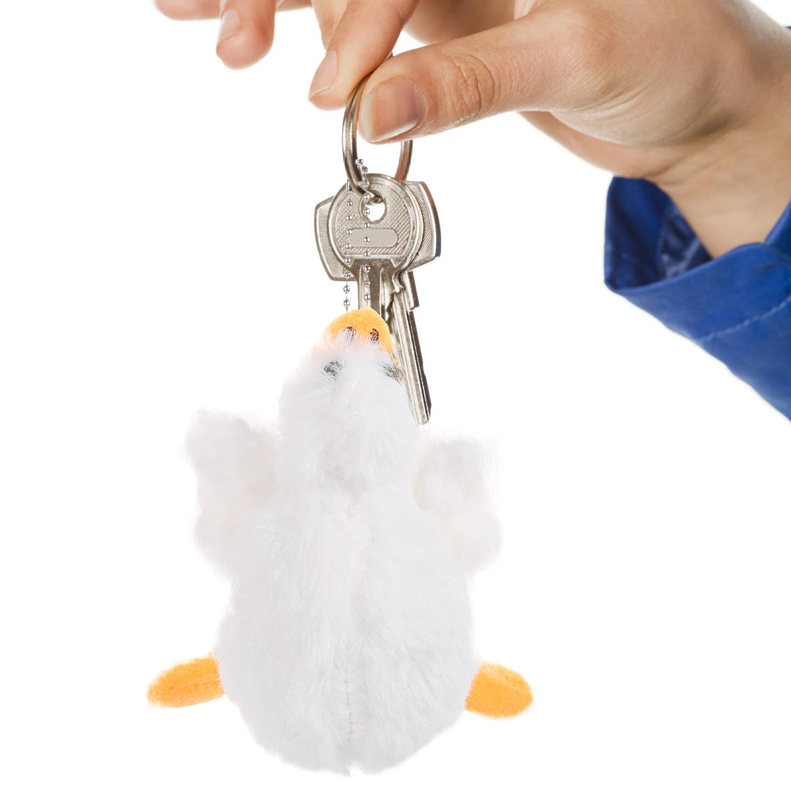 2 Pcs Goose Pendant Plush Bag Keychain 11cm Stuffed Custom Keychains Lovely Shape Bright Color Cute Decorative