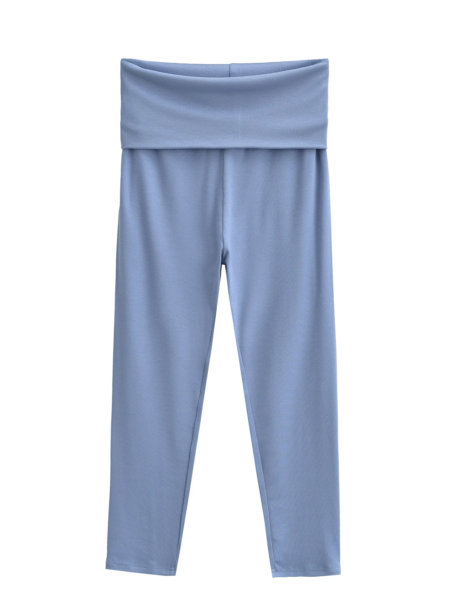 American Style High Waist Cuffed Elastic Slim Fit Seven Inch Pants Women's Comfortable Body Shaping Casual Trousers