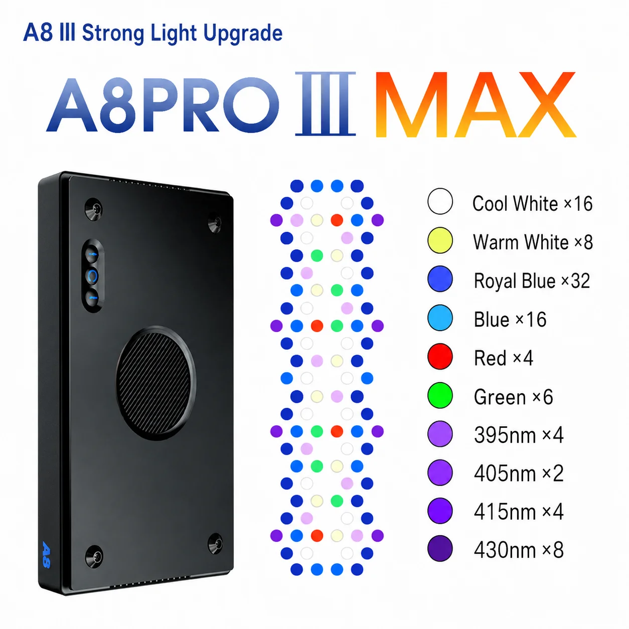 A8 Pro II Max 240W WiFi Marine Aquarium LED Light