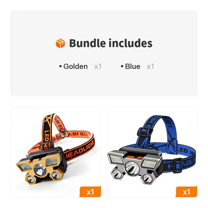 

POKUJLED Headlights, USB Rechargeable Waterproof LED Headlamp For Outdoor Camping Adventure