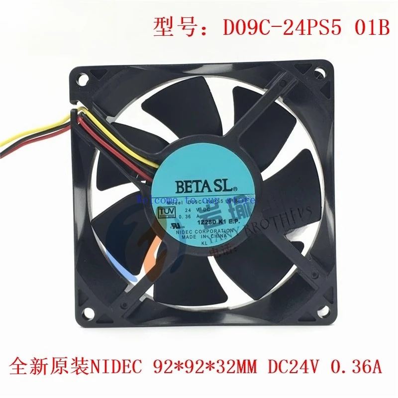 

For NIDEC D09C-24PS5 9232 Cooling Fan DC24V 0.36A 3Wire Industrial Inverter
