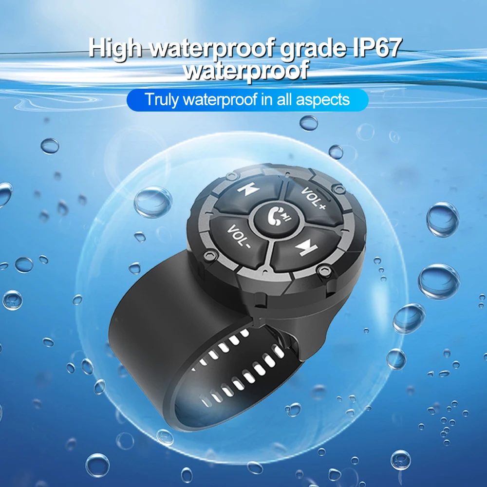 Wireless Bluetooth 5.3 Remote Button Helmet Earphone Motorcycle/Bike Handlebar Media Controller Steering Wheel Remote Control