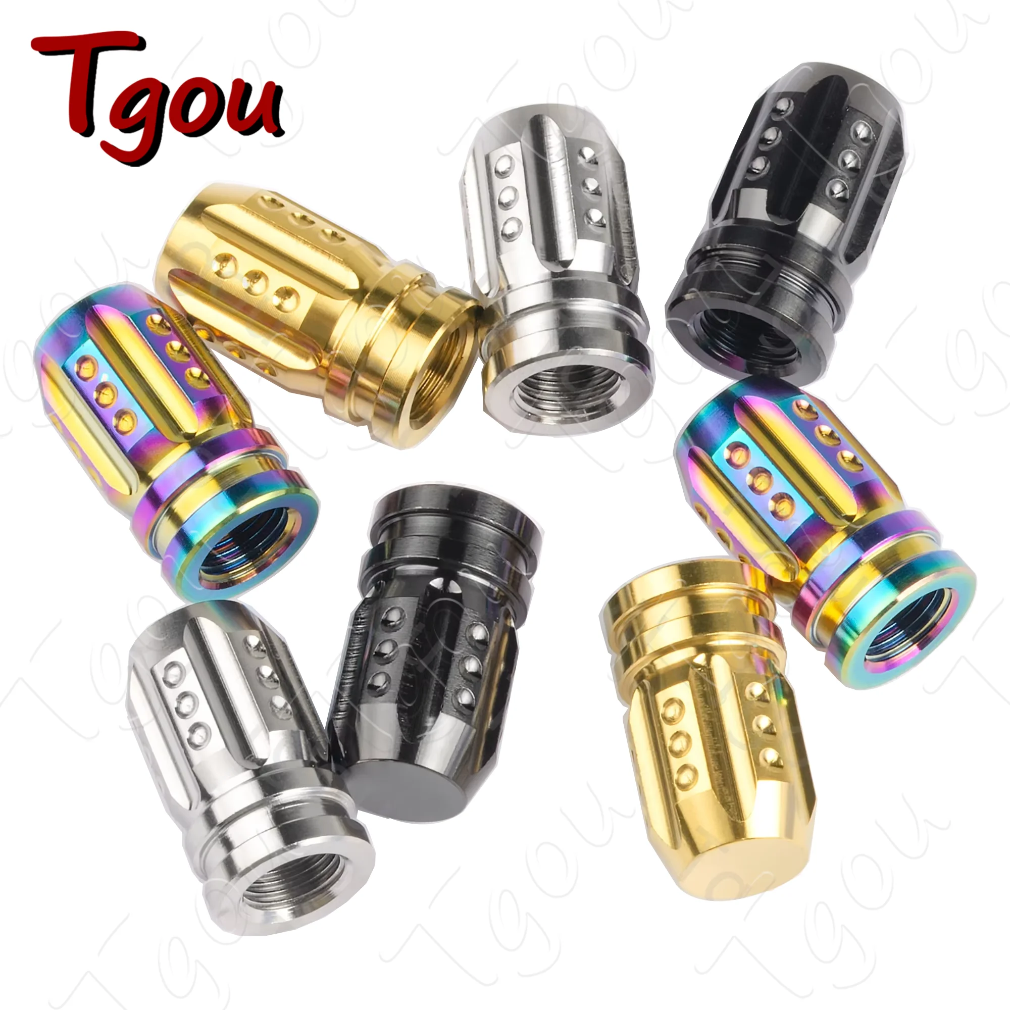 Tgou Titanium Bicycle Schrader Floral head Valve Cap for MTB Bike Tire Tyre Wheel Dust Valve Cover