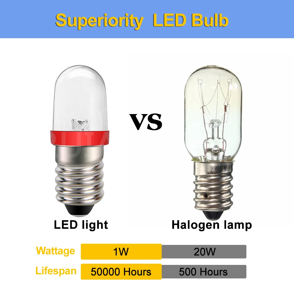 Ruiandsion E10 Mini Screw LED Indicator Bulb 220-240V for Marine Industrial Machinery Signal Lamp White Red Green Blue WarmWhite - view 5