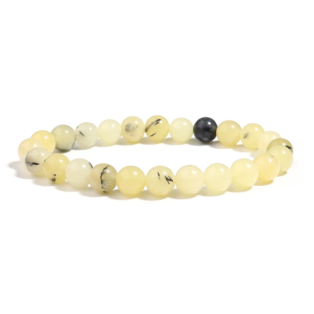 OAIITE Yellow Opal bracciale donna Natural Quartz Crystal Opal Bead bracciale Fortune bracciale uomo Reiki Pulse Jewelry Gift