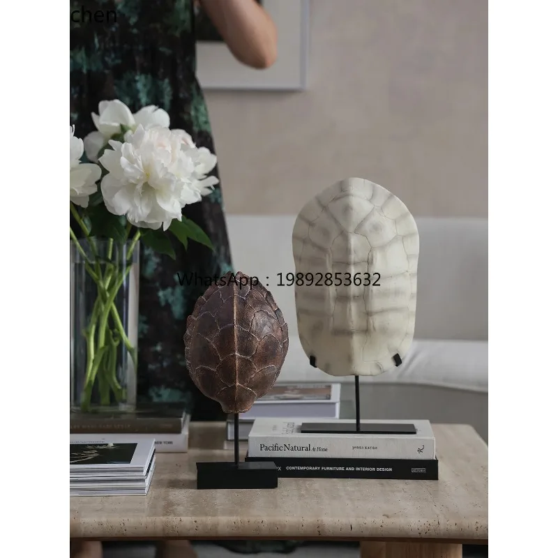 Bj-1Simulation Turtle Shell Sculpture Home Living Room Entrance TV Cabinet Retro Desktop Art Decorative Ornament