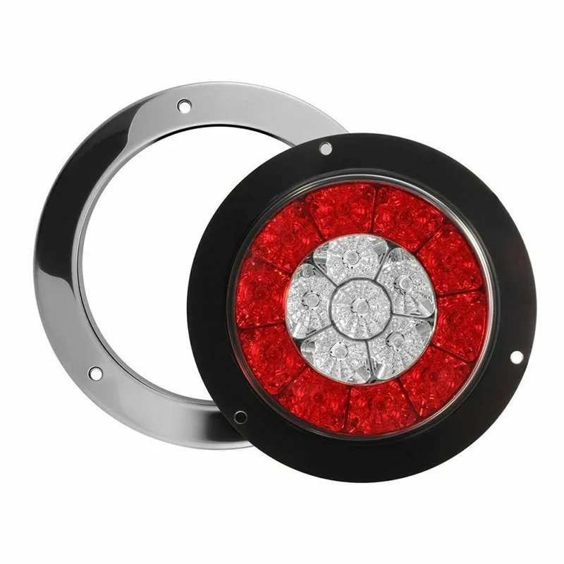 

2 шт. 16 светодиодных задних фонарей, резервные фонари заднего хода, автомобильные круглые светодиодные янтарно-красные задние фонари для грузовиков, прицепов, автофургонов, грузовых автомобилей