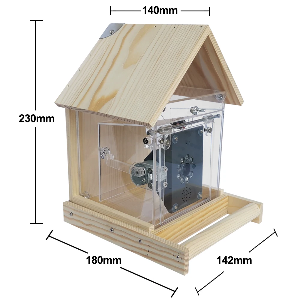 Tuya Bird Feeder Camera Pet Feeder Smart Control APP Night Vision Smart Life Wooden DIY Gift