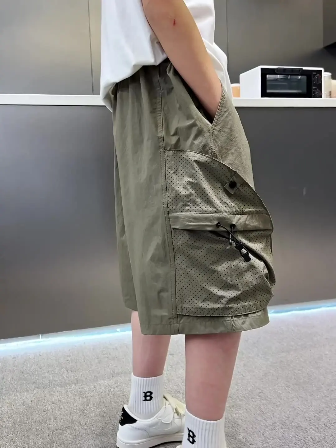 Teens Boys Summer Cargo Shorts with Pocket Kids Child Black Army Green Cotton Knee Length Pants 7 8 9 10 11 12 13 14 15 16 Years
