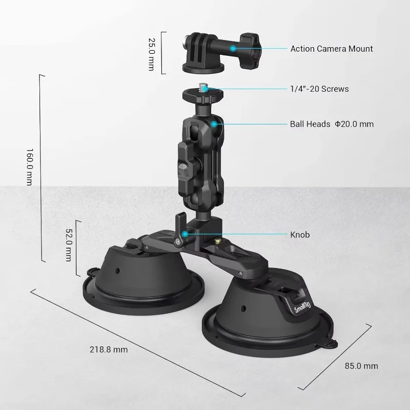 Car Window Suction Cup Camera Mount Universal Vehicle Bracket Lightweight Action Camera Vlog Shooting Accessory