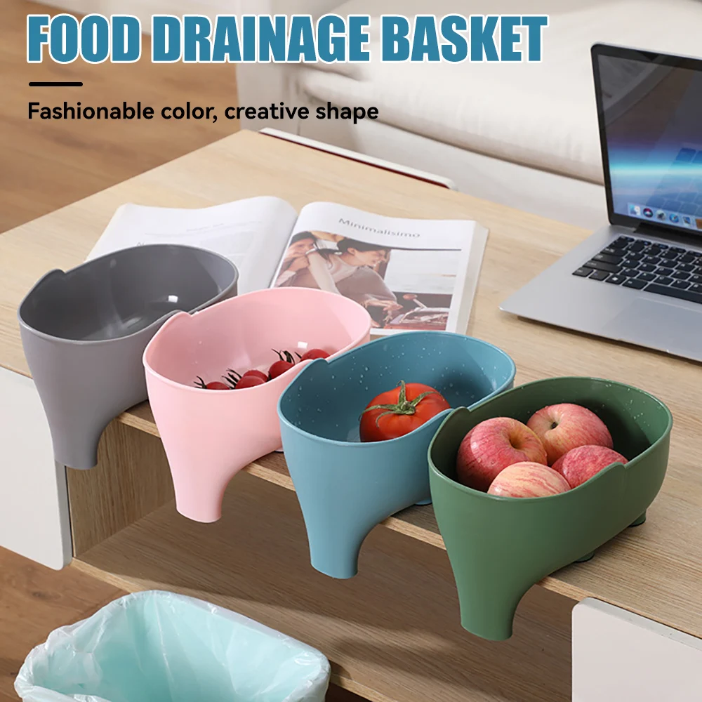 Elephant Drain Basket Multi-purpose Kitchen Storage Drain Basket Household Fruit and Vegetable Basket Plastic Drain Basket Acces