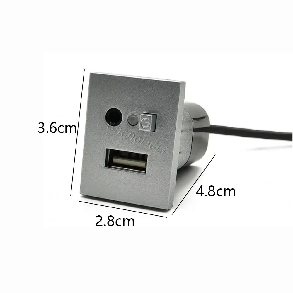 Silver Car USB AUX Input Adapter Mini Cable USB Jack Interface Switch For Ford Focus 2 Mk2 2009 2010 2011 Accessories