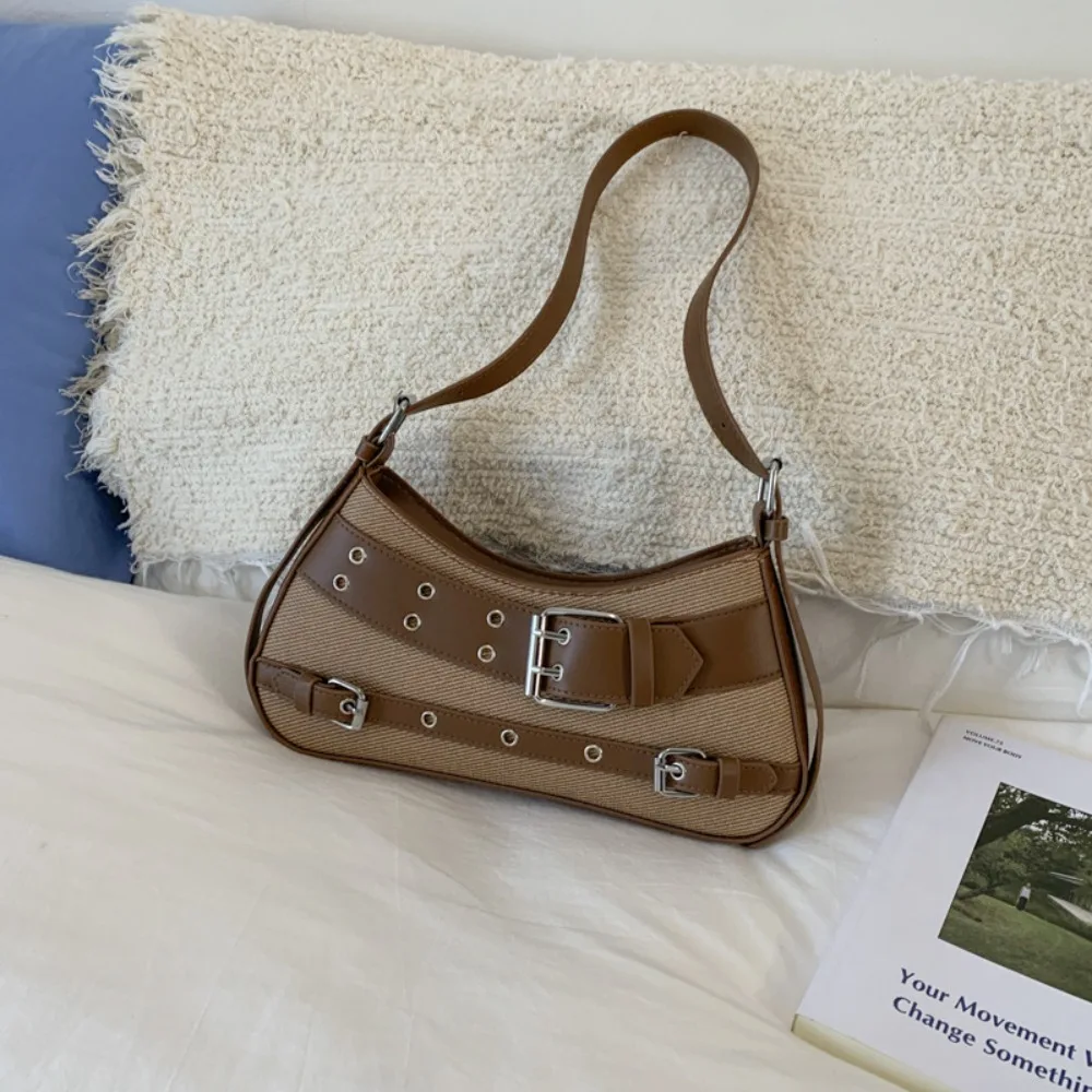 

Модная сумка Y2K, сумка для подмышек, сумка для подмышек с заклепками, сумка на плечо для пикантной девушки, сумка через плечо с пряжкой на ремне, сумка через плечо в стиле ретро для девочек