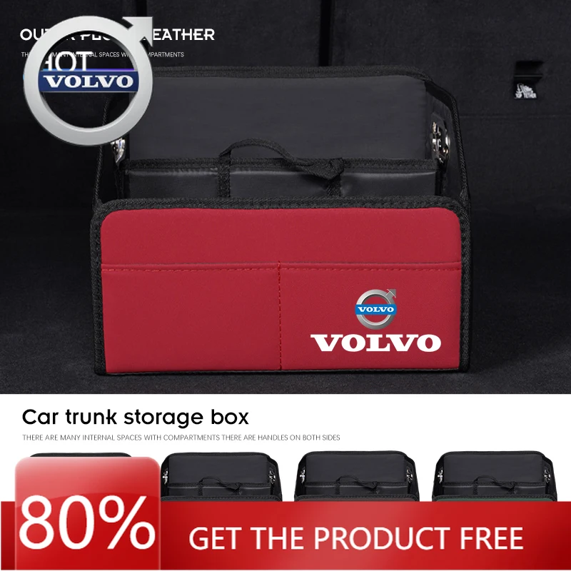 

Кожаный автомобильный ящик для хранения чашек, складной организованный чехол для багажника для Volvo XC90 V90 V60 XC60 V40 S80 S60 S90 C40 XC40 V70 XC70 C