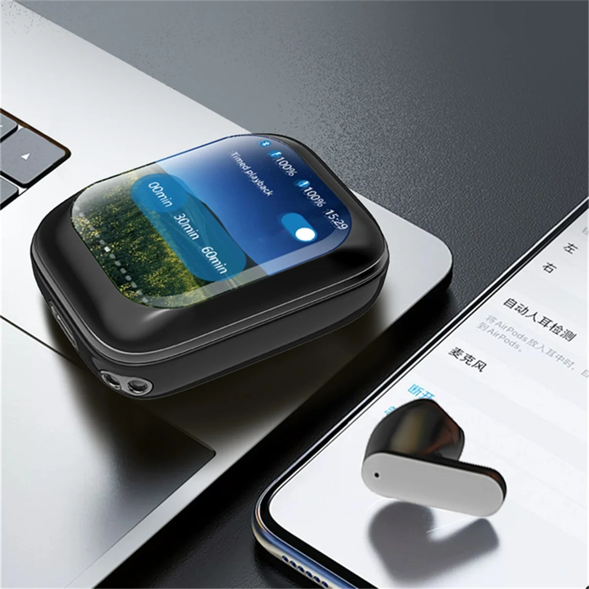 【Hot Price】Slide-Out True Wireless Earphones Bluetooth 5.3 Full-Color Touch LCD Bass Boost Gaming Mode Compatible Android & IOS