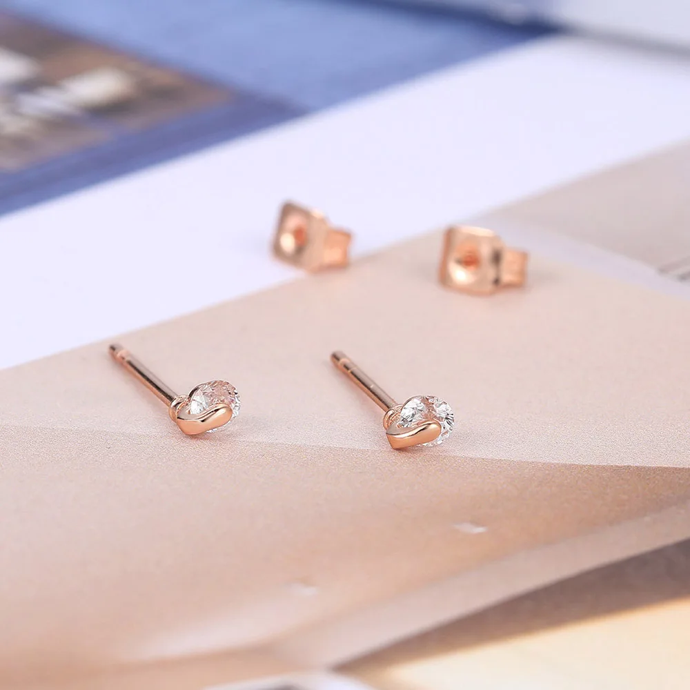ZHOUYANG NEW Little Crystal Stud Earrings For Women Cute Small Zirconia Earing For Girls Daily Accession Fashion Jewelry E181