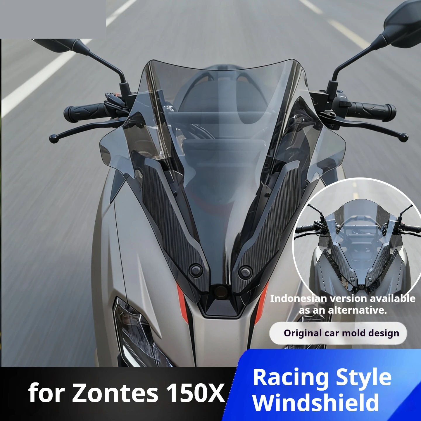 Competitive Windshield Modification Parts for Zontes 150X Motorcycle Competitive Front Windshield Glass Modified Accessories Par