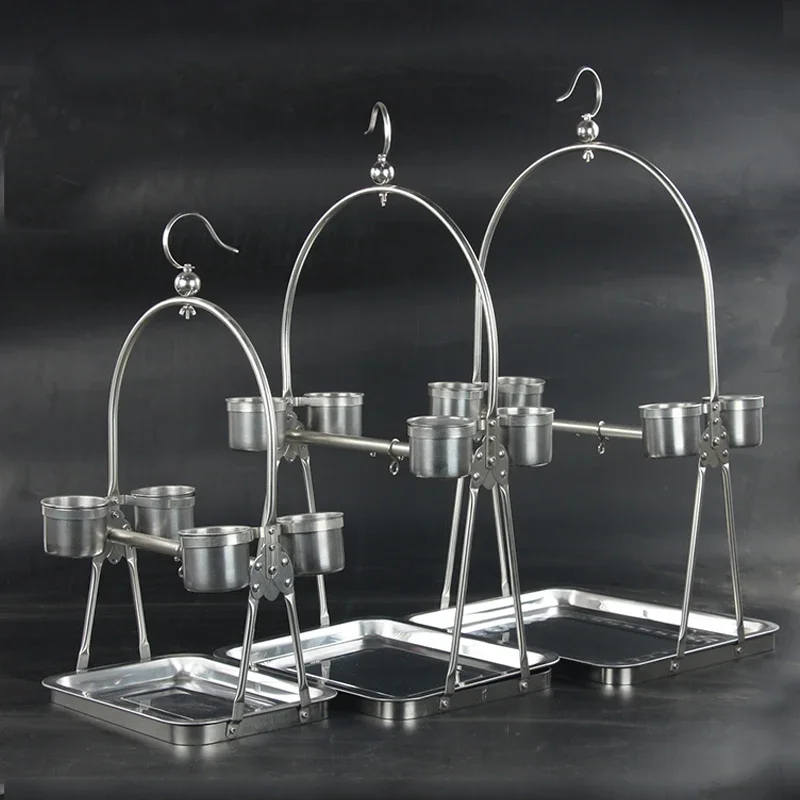 Stainless Steel Parrot Stand Holder / Bird Cage Shelf Rack Contains Bangle -portable Decorativas Hot Sale