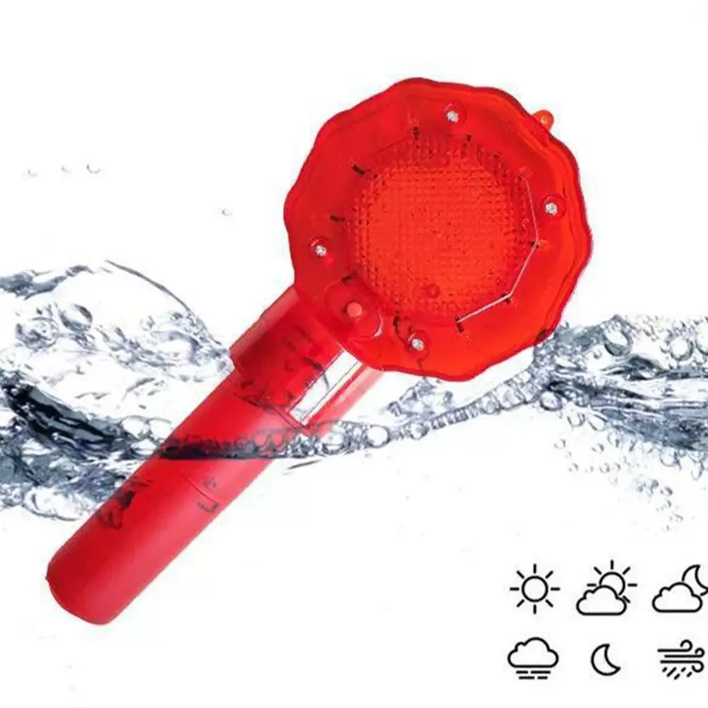 

Red Plum Blossom Warning Light Safety Handheld Traffic Safety Signal Beacon Portable Universal LED Strobe Light Engineering