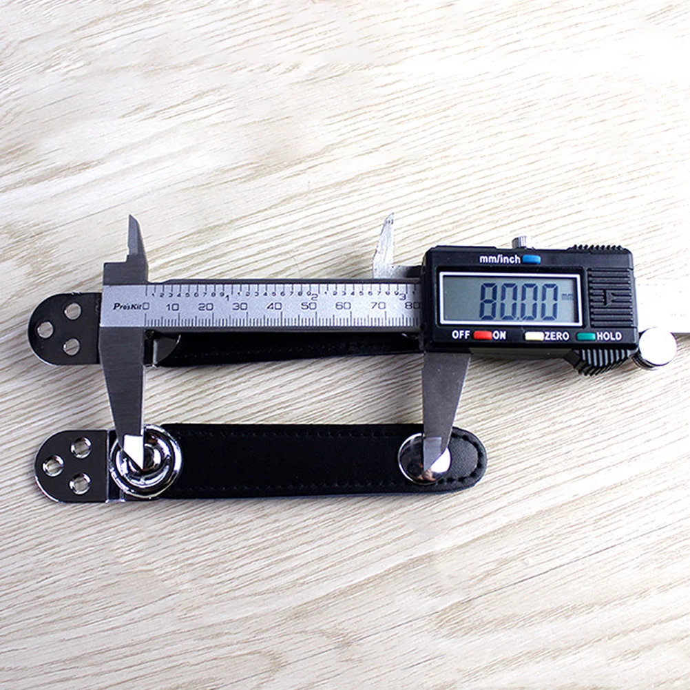 

2Pcs Accordion Bellows Straps Metal Connecting Buckle Extender 8 2cm Double Layer Full Black Steel Cowhide Adjustable