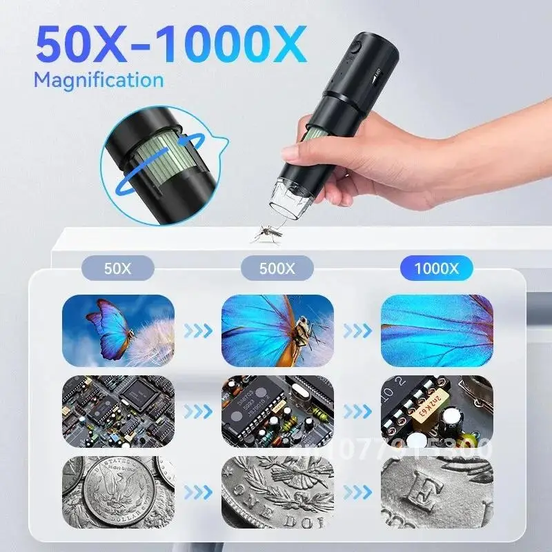 Wireless Digital Microscope 50X-1000X Magnification Flexible Stand for Android IOS iPhone PC Electronic Stereo Wifi Microscope