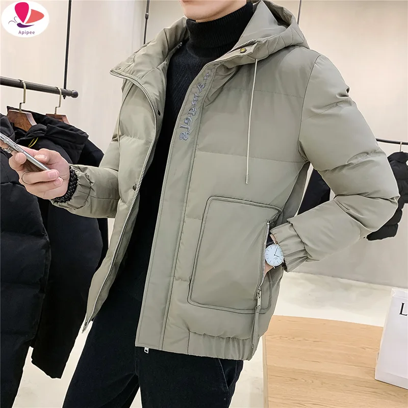 New Spring Winter Bomber Hooded Jacket Men Casual Coats Windbreaker Jacket Male Outwear Zipper Thick Coat Brand Clothing