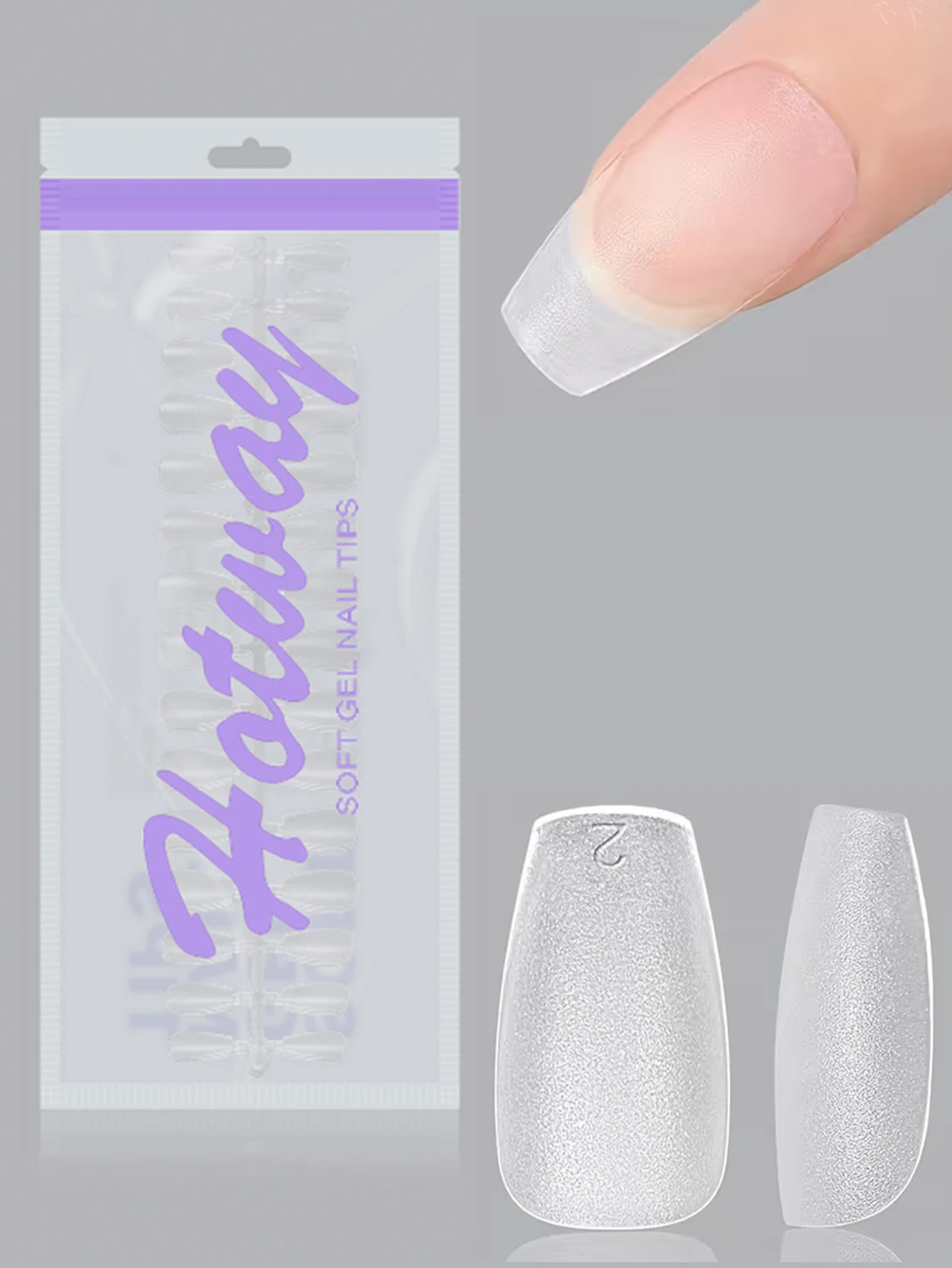 HOTWAY 120/240/300/360/450 scrub full set of false nails, short trapezoidal 15 # scrub acrylic nail tips, suitable for nail salo