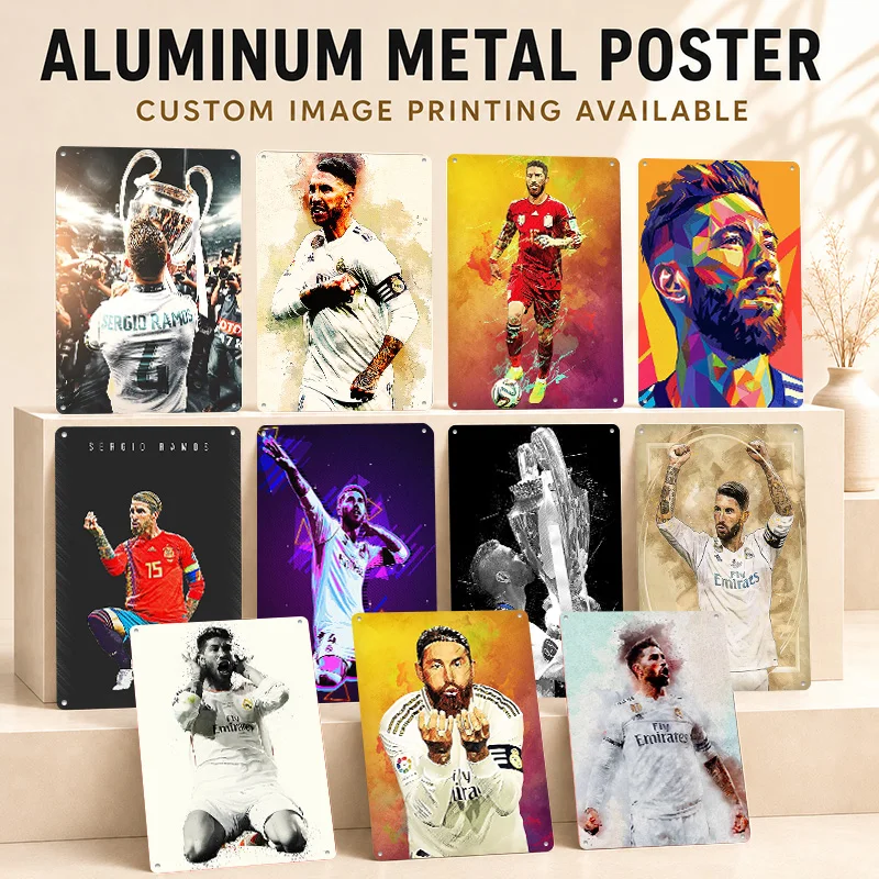 Sergio Ramos Printed Posters Personalized Metal Sign Sporting Legacy Design Wall Art For Game Room Bedroom And Football Fans