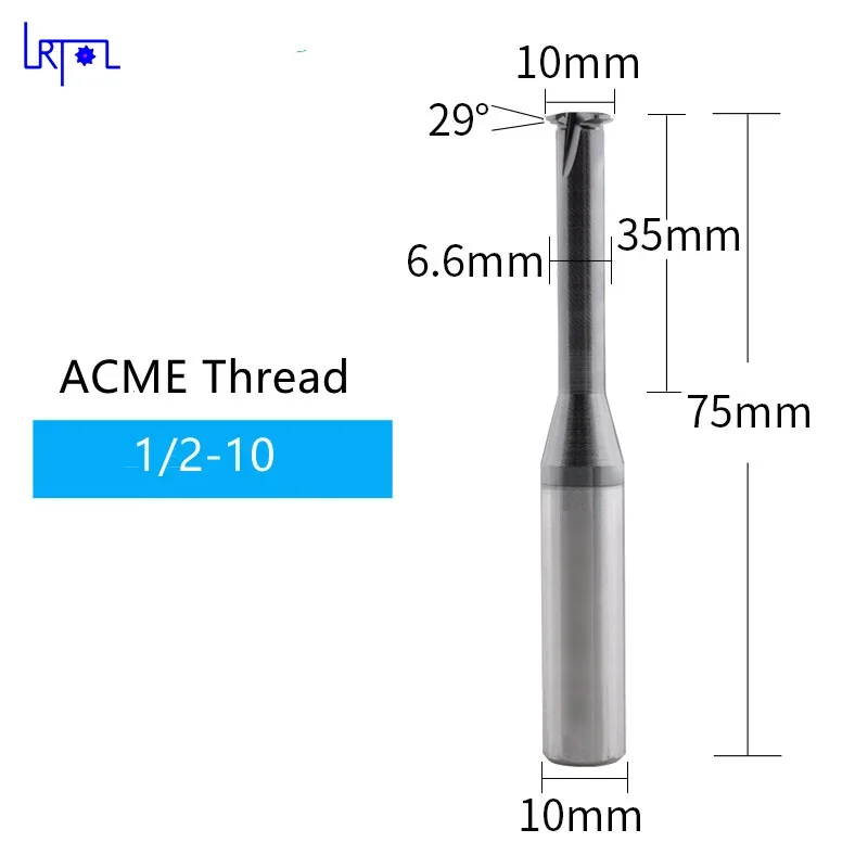 ACME29° Thread  End Mill  Single Milling Cutter Short flutes process Stainless steel, titanium alloy, die steel, magnesium alloy
