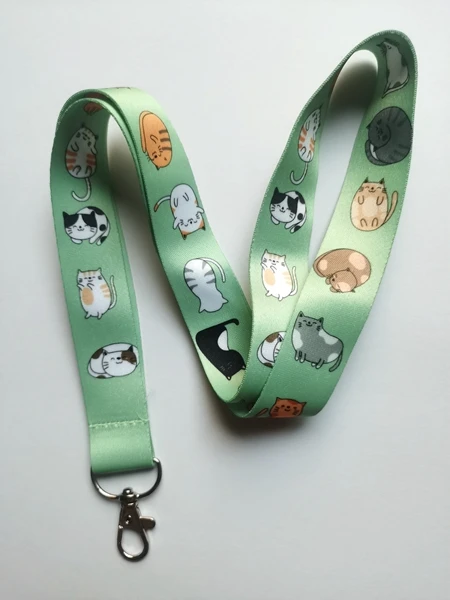 New 1 pcs cartoon cat Lanyards Keys Neck Strap For Card Badge Key Chain Lanyard Key Holder DIY Hang Rope Keyrings