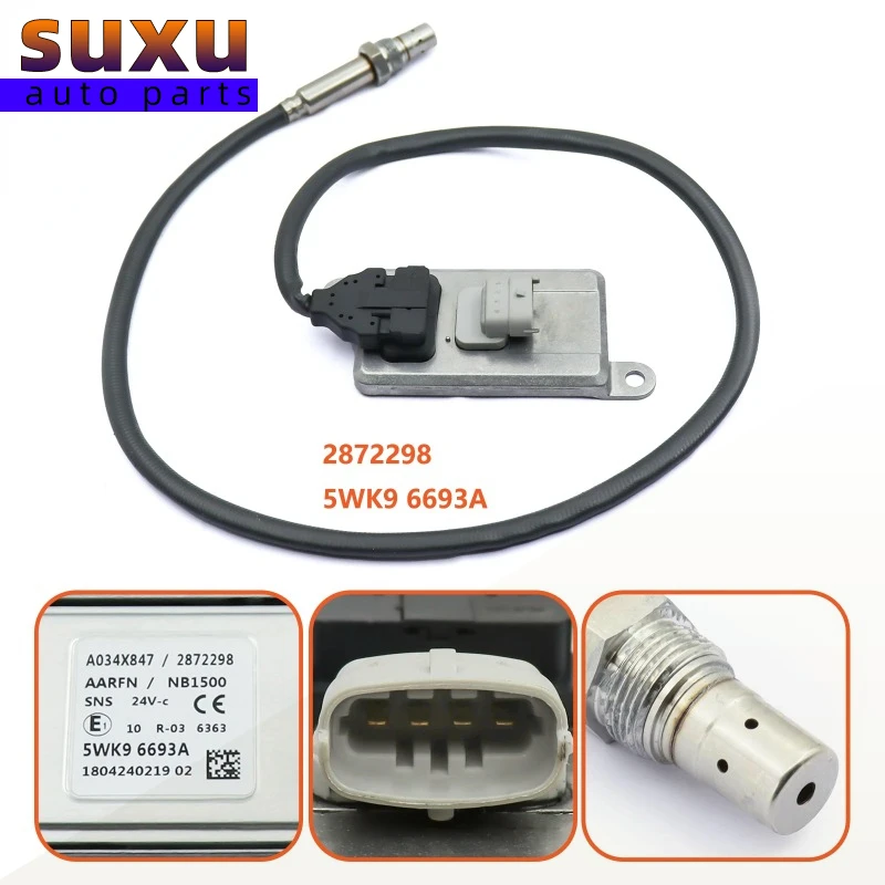 

Nitrogen Oxide Sensor 2872298 2894946RX for Cummins 2016-13 ISL 8.9L OEM 2872298 5WK9 6693A 2894946RX 5WK966 93A