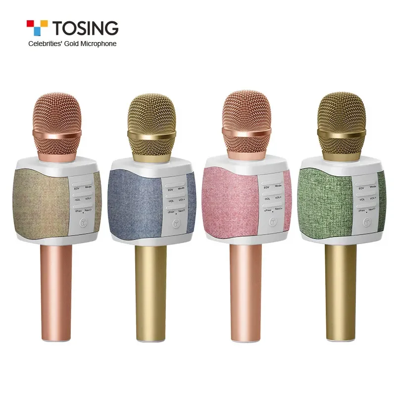 Tosing clássico popular profissional dente azul portátil sem fio karaokê microfono microfone para celular/tv cantando cartão tf