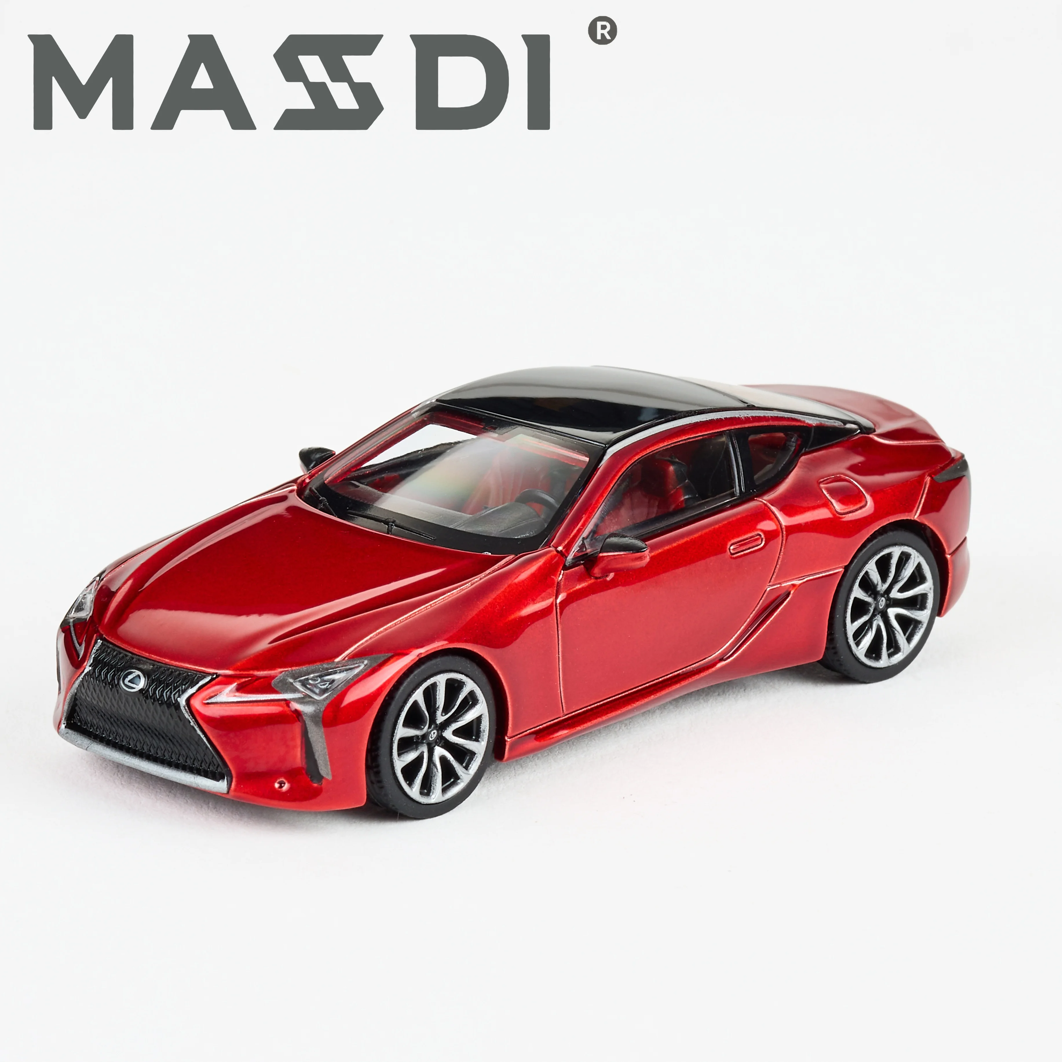 MASDI Lexus LC500h - Żółto-Niebiesko-Czerwony Model Odlewany z Mechanizmem Przesuwnym, Kolekcjonerski, Zabawka, Prezent, Element Dekoracyjny