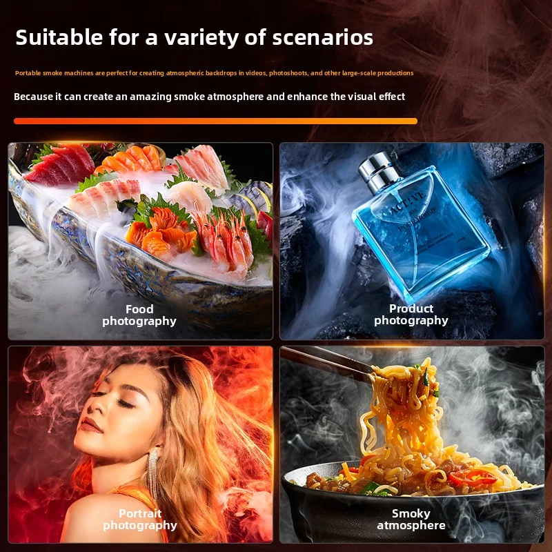 

Handheld Fog Machine 100W Portable Smoke Dry Ice Smoke Effect Fog Machine for Short Video Shooting
