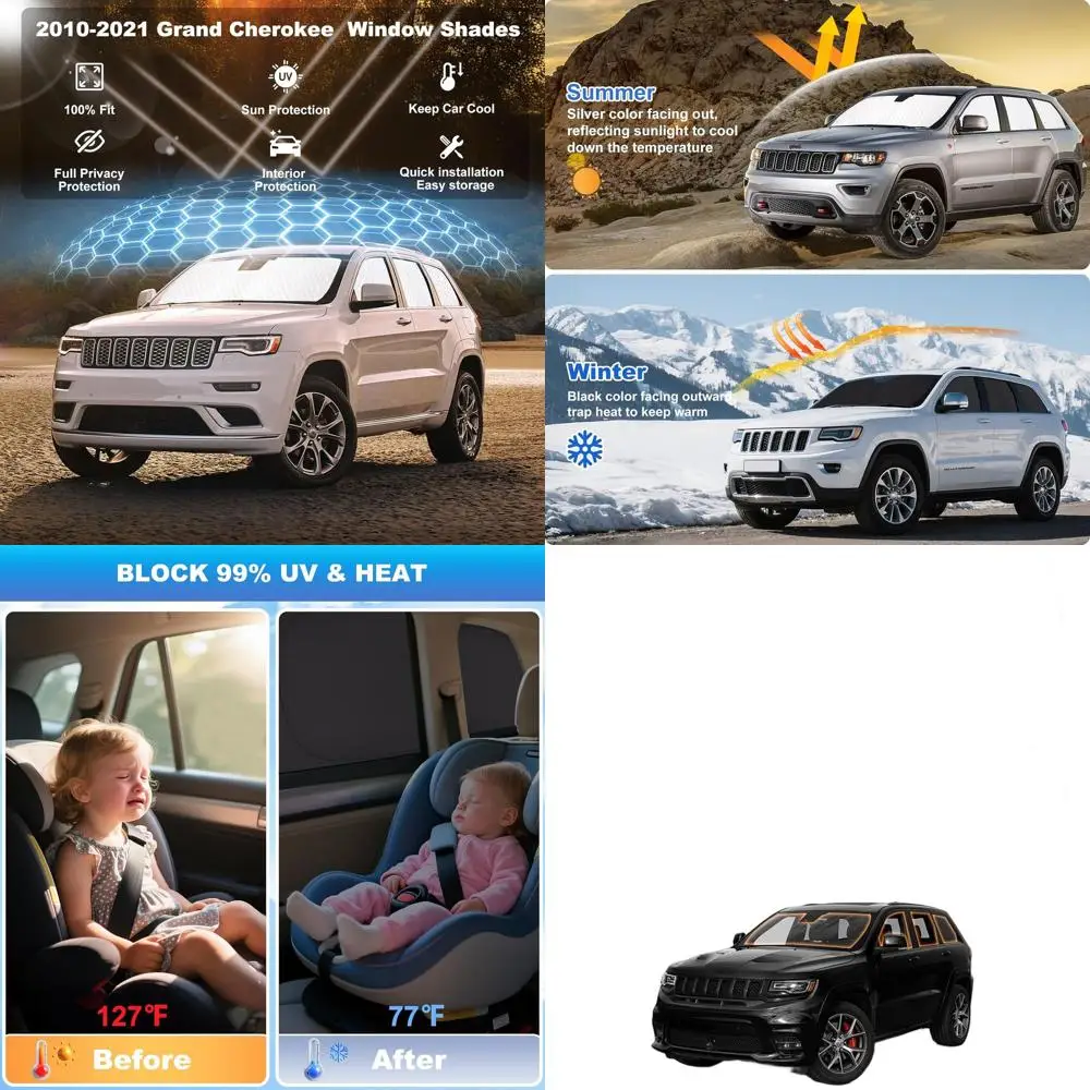 

6 Layers Thickened Car Window Shades, 2-in-1 Privacy Curtains, 100% Blackout & Heat Insulation, Ideal for Cars or Camping