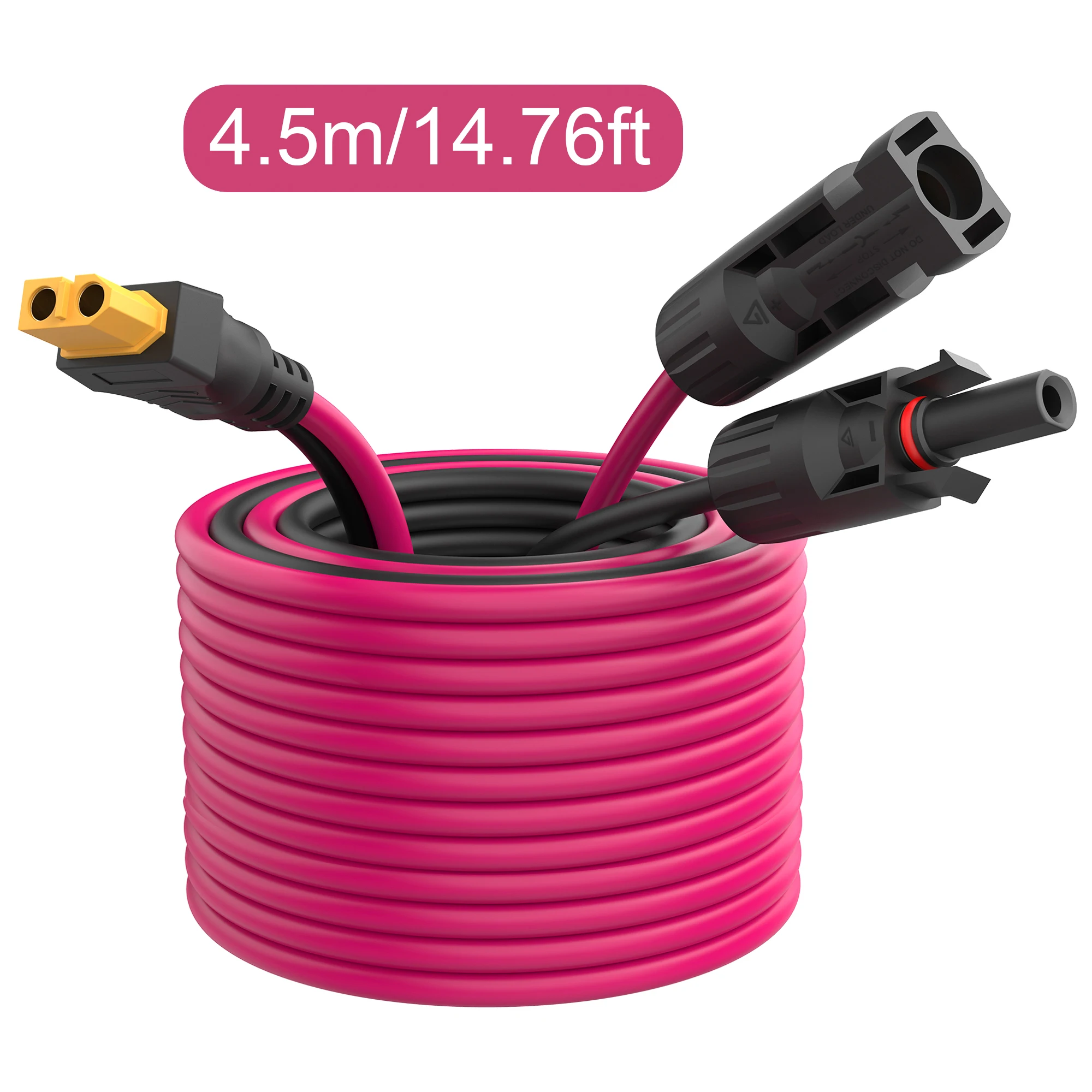 Solar-zu-XT60-Verlängerungskabel, 12 AWG, 30 A, Solarstecker auf XT60-Adapterkabel, geeignet für Solarpanel zu tragbarem Kraftwerk