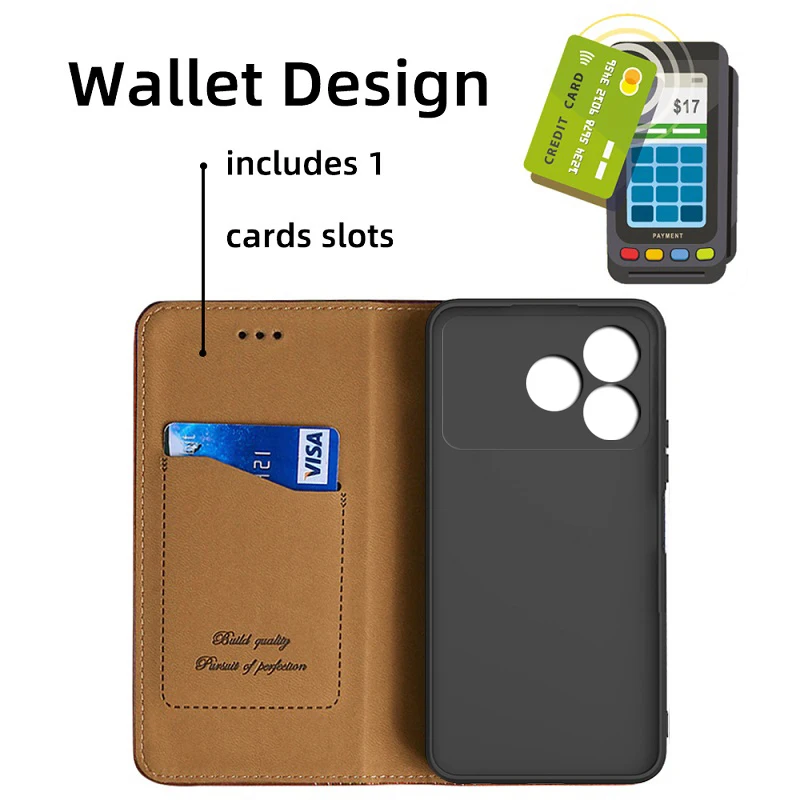 Flip Magnetic Case For ZTE Blade A36 20 Smart A3 A5 A7s A7 2020 2019 A31 A51 A71 Lite Axon 30 40 Ultra 5G Wallet Leather Cover view 6