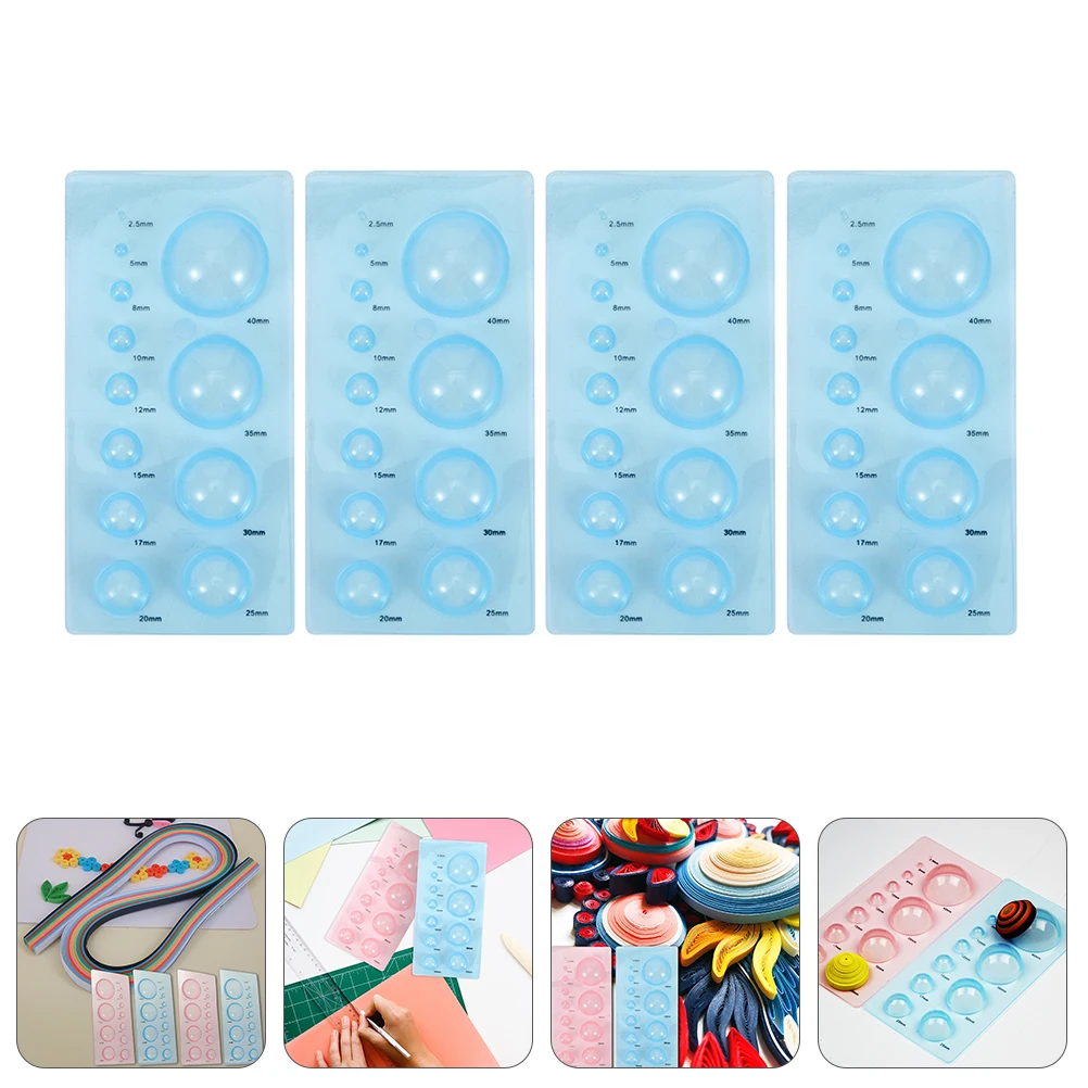 

4 Pcs Paper Quilling Mould DIY Craft Tools ABS Material 3D Domes Half Ball Shaper Blue Styler Lightweight Quilting Supplies