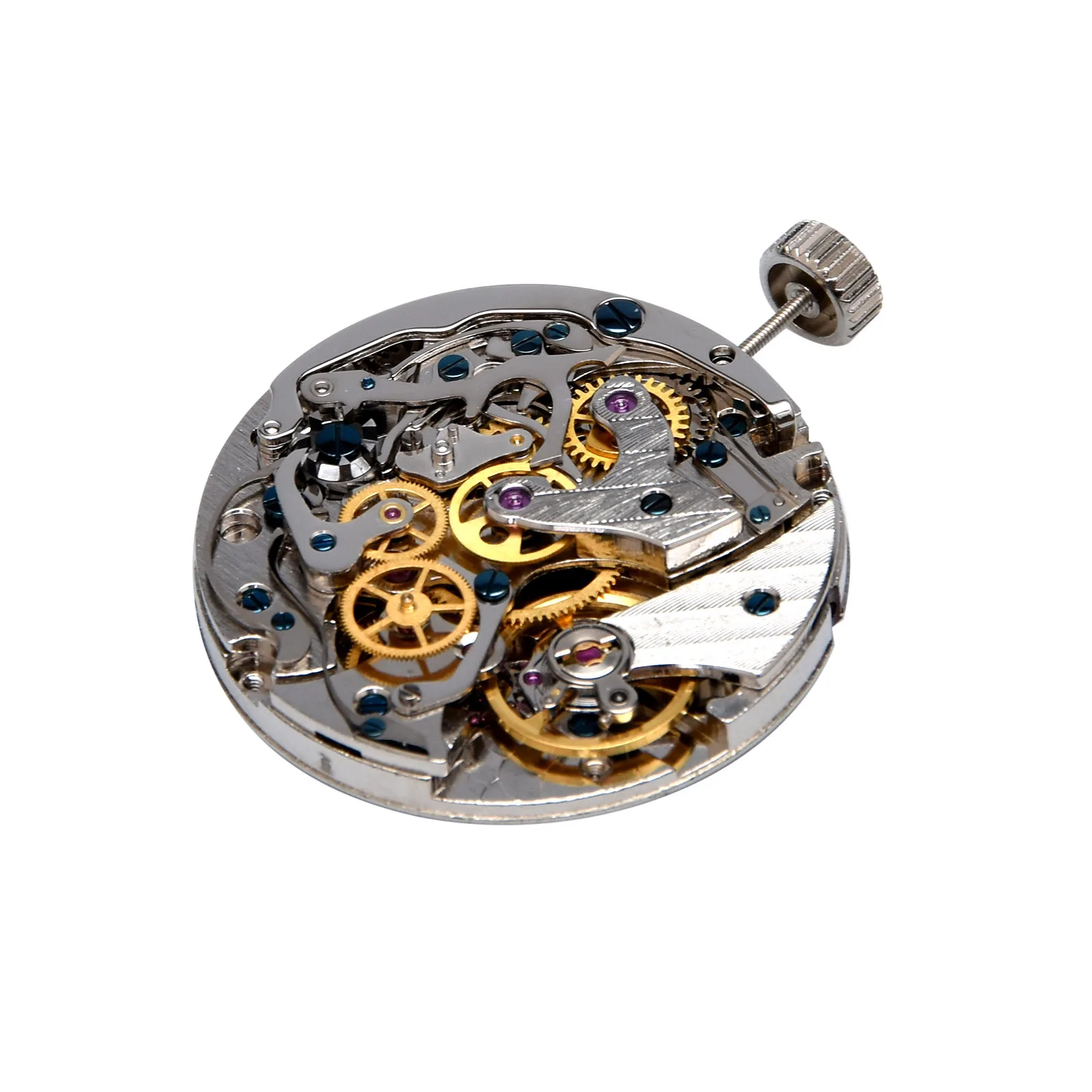 For Seagull ST1903 Manual Wind Chronograph Movement, 22 Jewels 3 Eyes 30Min/24H Subdials Replacement for Watch Repair