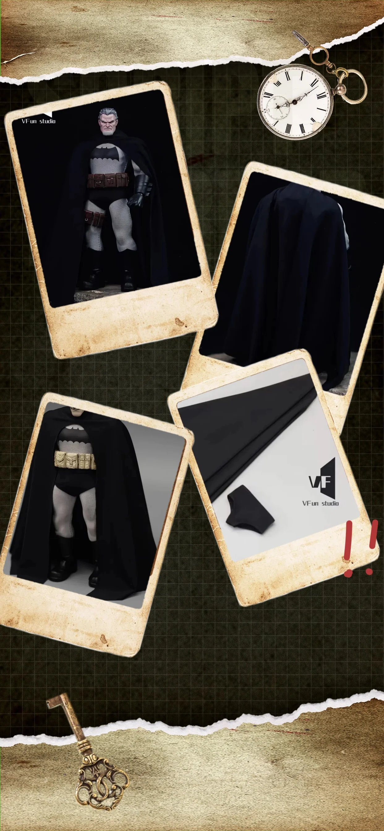 

【Без фигурки】Аксессуары для мужских солдатских костюмов в масштабе 1/12: драпированная накидка ручной работы для 6-дюймовых фигурок, подходит для моделей Mezco Bat Hero Toys