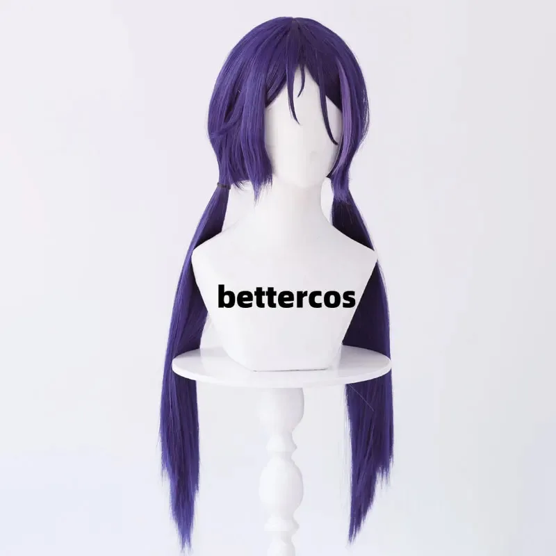 Peruka do Cosplayu MiSide Crazy 60cm Niebiesko-Fioletowa Mieszana Peruka z Kucykiem Mita Anime Cosplay Odporna na Ciepło Syntetyczne Włosy
