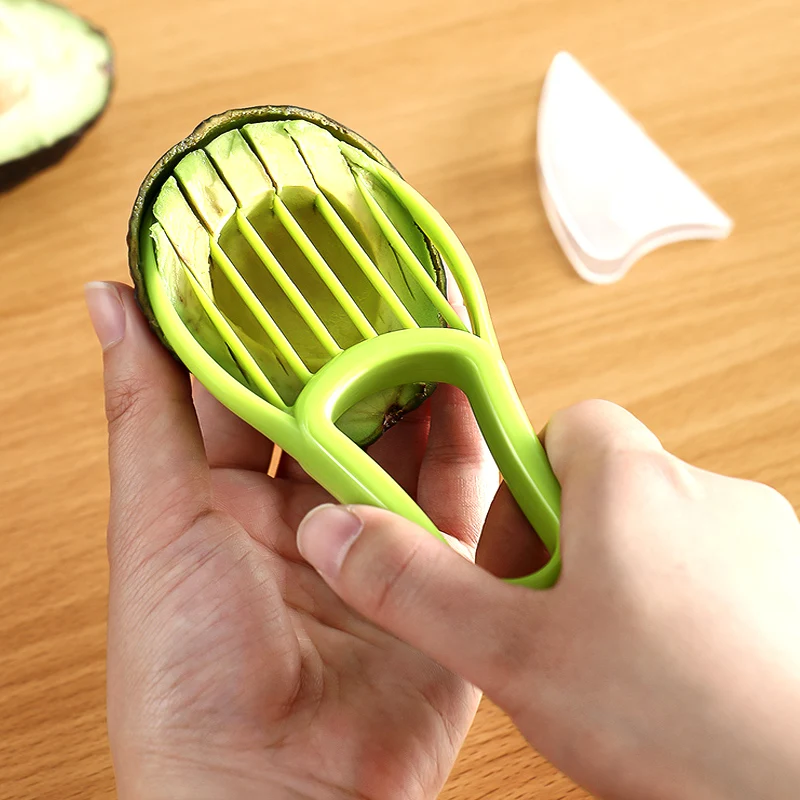 

3 In 1 Avocado Slicer Shea Corer Butter Fruit Peeler Cutter Pulp Separator Plastic Knife Kitchen Vegetable Tools Kitchen Gadgets