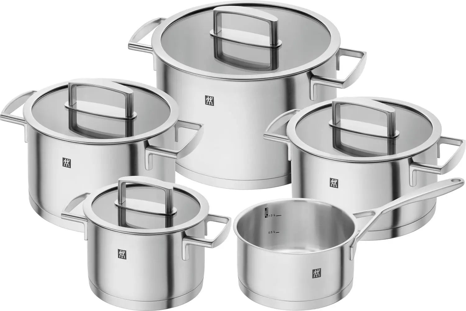 Cookware Set Vitality 5 Parts, Stainless Steel, Silver, 48 X 38 X 28 Cm