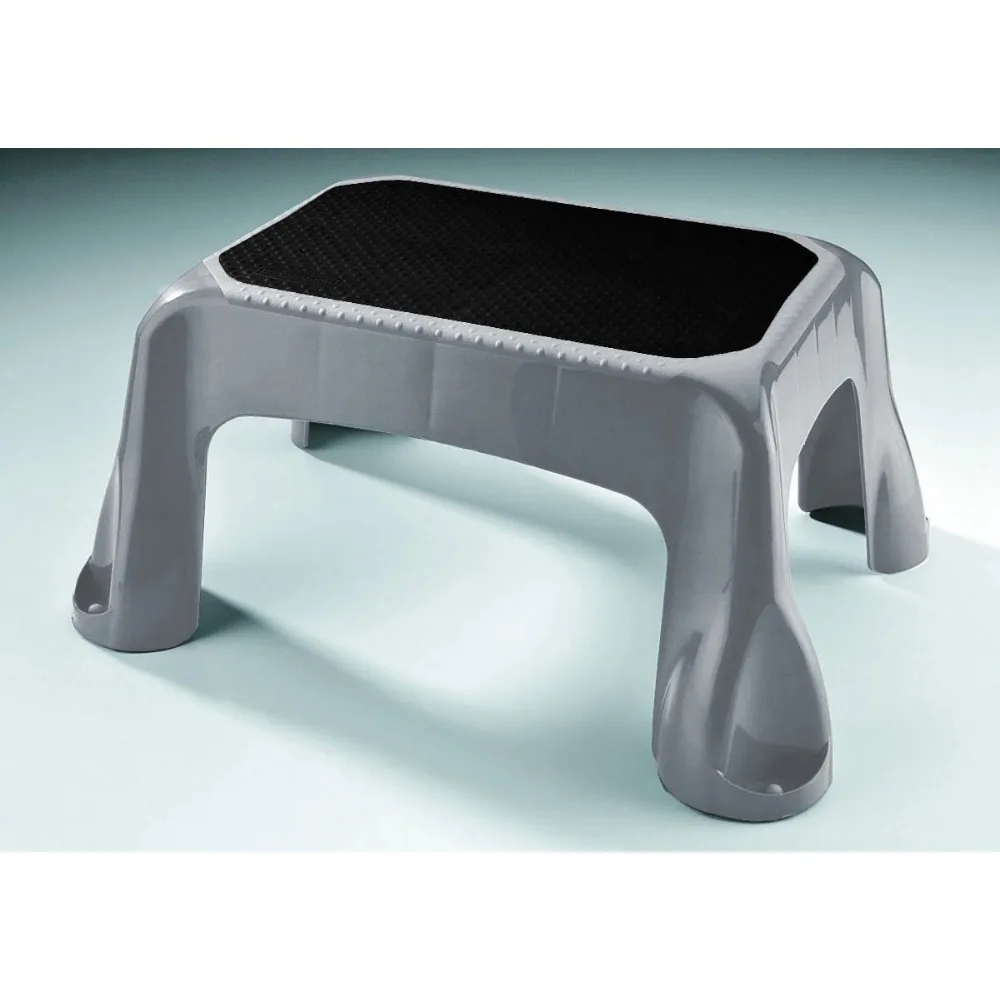 Rubbermaid-In-Mold Tread Step Stool, 1 passo, cinza