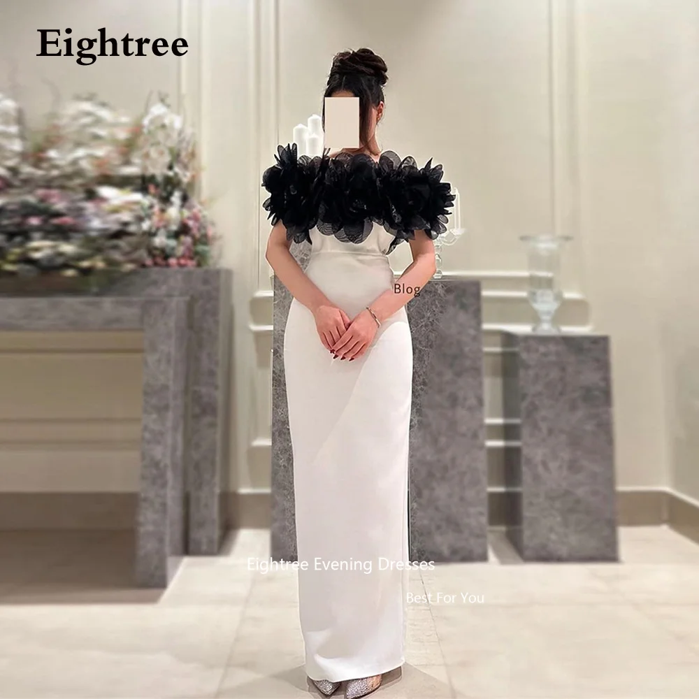 

Eightree Modern Evening Dresses Mermaid Strapless White and Black Formal Occasion Dresses Abendkleider Dubai Vestidos De Noche