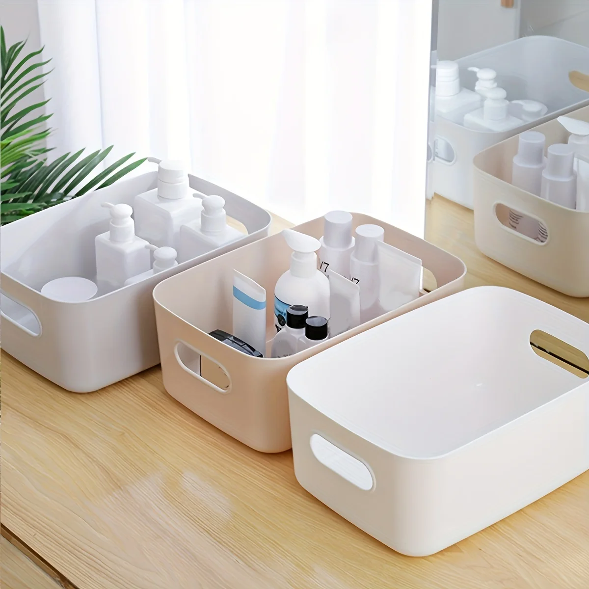 Organize Your Home with This 1pc Plastic Storage Basket - Perfect for Kitchen, Bedroom, Bathroom, & More!