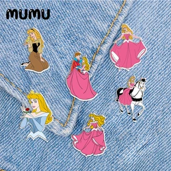 2024 New Sleeping Beauty Lapel Pin Princess Aurora Acrylic Brooches Handmade Epoxy Jewelry Shirt Bag Badge