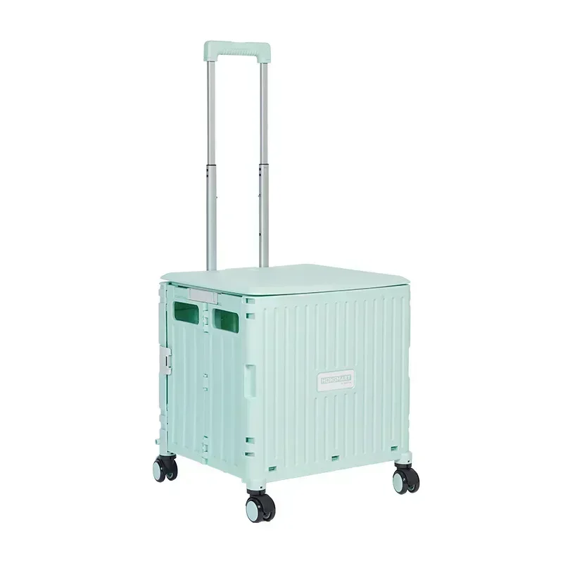 Eason Pull Rod Folding Shopping Cart Korea Household Adjustable Trailer Multi-function Universal Wheel Travel Storage Trolley