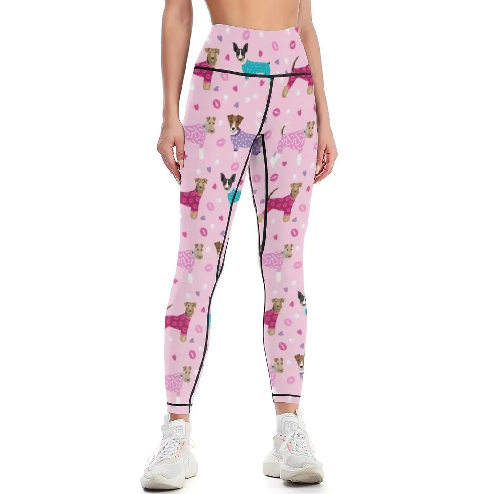 

Terriers fox terrier jack russell terrier dog breed art pattern pajamas for dogs by PetFriendly Leggings