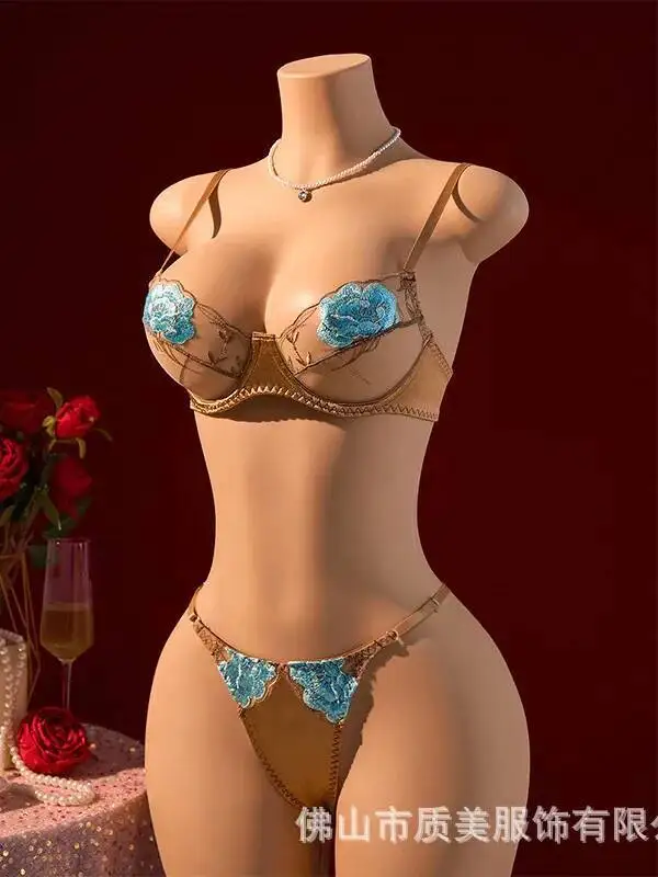 Sexy ricamo floreale trasparente Beach Vaction Pool Party Style Bikini Backless Deep V Bretelle senza maniche Bikini Charm L44S